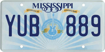 MS license plate YUB889