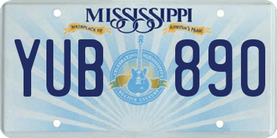 MS license plate YUB890