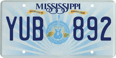 MS license plate YUB892