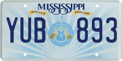 MS license plate YUB893