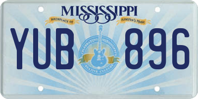 MS license plate YUB896