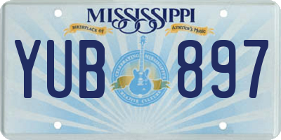 MS license plate YUB897