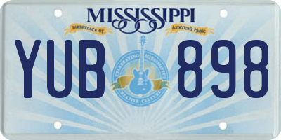 MS license plate YUB898