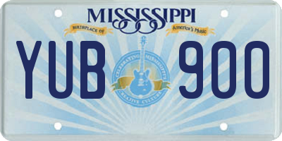 MS license plate YUB900
