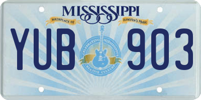 MS license plate YUB903