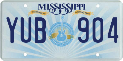 MS license plate YUB904