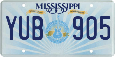 MS license plate YUB905