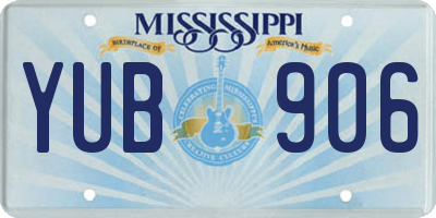 MS license plate YUB906