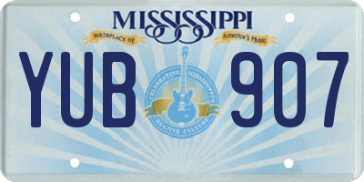 MS license plate YUB907