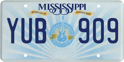 MS license plate YUB909