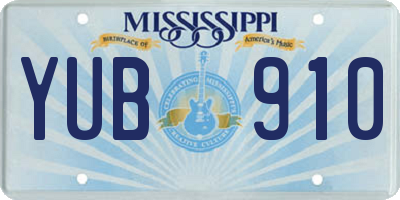 MS license plate YUB910