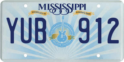MS license plate YUB912
