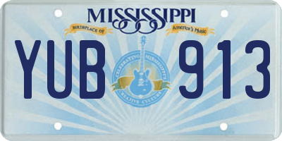 MS license plate YUB913