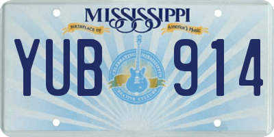 MS license plate YUB914
