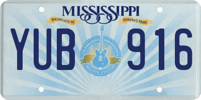 MS license plate YUB916