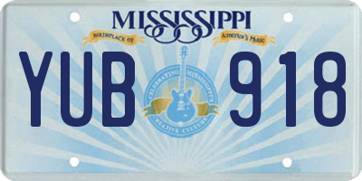 MS license plate YUB918