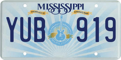 MS license plate YUB919