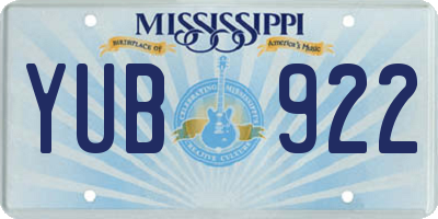 MS license plate YUB922