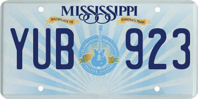 MS license plate YUB923