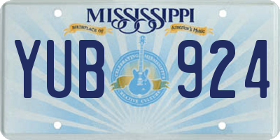 MS license plate YUB924