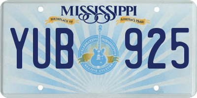 MS license plate YUB925