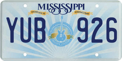 MS license plate YUB926