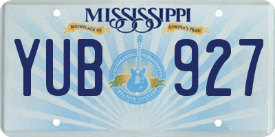 MS license plate YUB927
