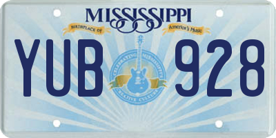 MS license plate YUB928