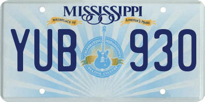 MS license plate YUB930