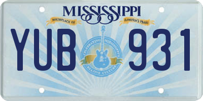 MS license plate YUB931
