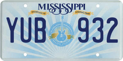 MS license plate YUB932