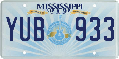 MS license plate YUB933