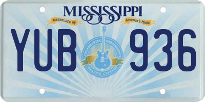 MS license plate YUB936