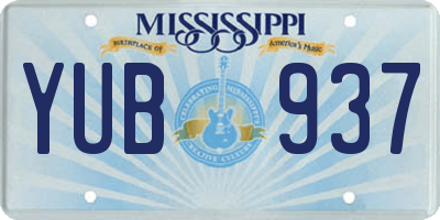 MS license plate YUB937