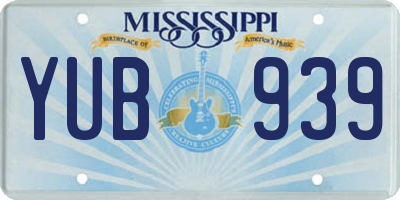 MS license plate YUB939