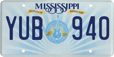 MS license plate YUB940