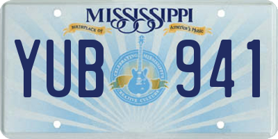 MS license plate YUB941