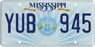 MS license plate YUB945