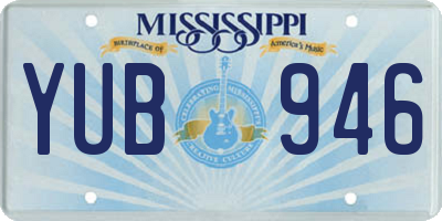 MS license plate YUB946