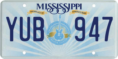 MS license plate YUB947