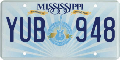 MS license plate YUB948