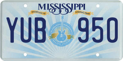 MS license plate YUB950