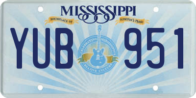 MS license plate YUB951
