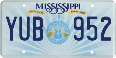 MS license plate YUB952