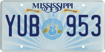 MS license plate YUB953