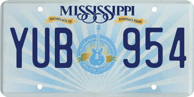 MS license plate YUB954