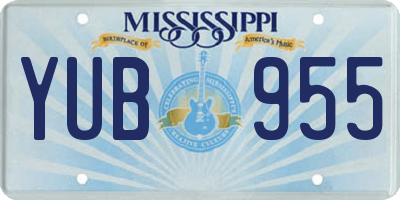 MS license plate YUB955