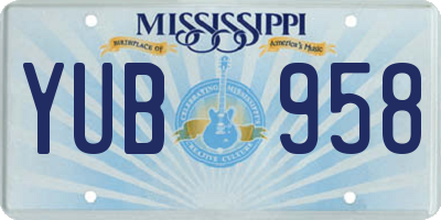 MS license plate YUB958