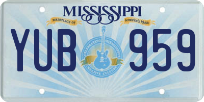 MS license plate YUB959