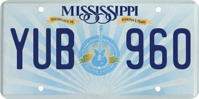 MS license plate YUB960